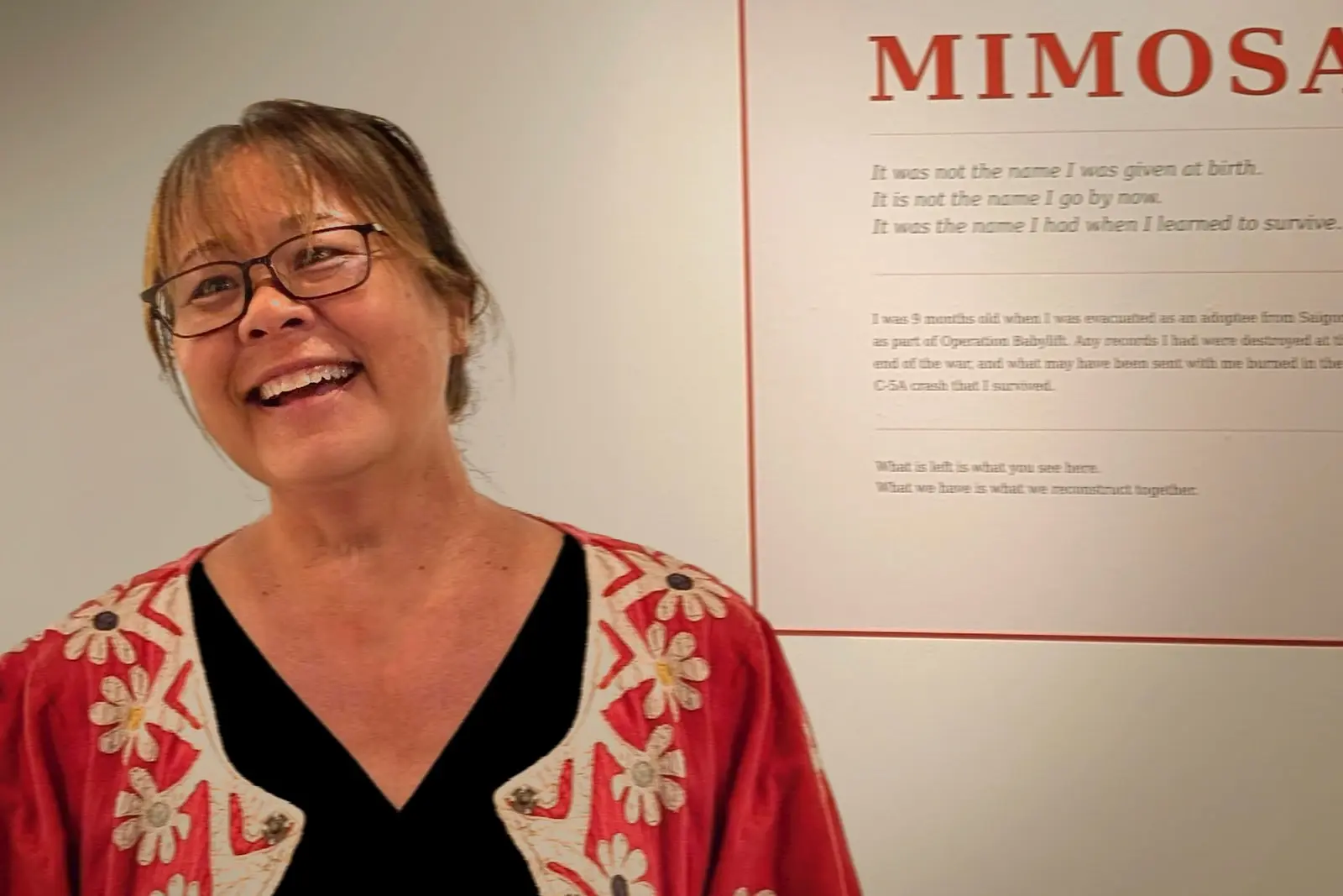 Devaki Murch at the My Name Is Mimosa exhibition, East Window Gallery, Boulder, April 2026